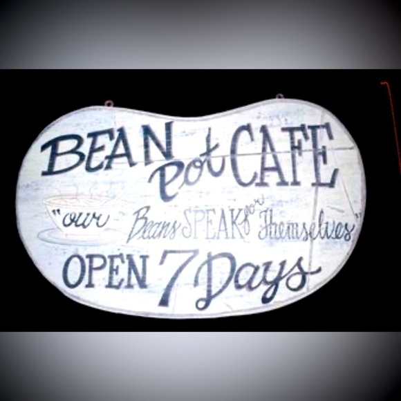 BEAN Pot Cafe “Our Beans Speak for Themselves” Wooden Plaque ~Sign - Picture 1 of 2